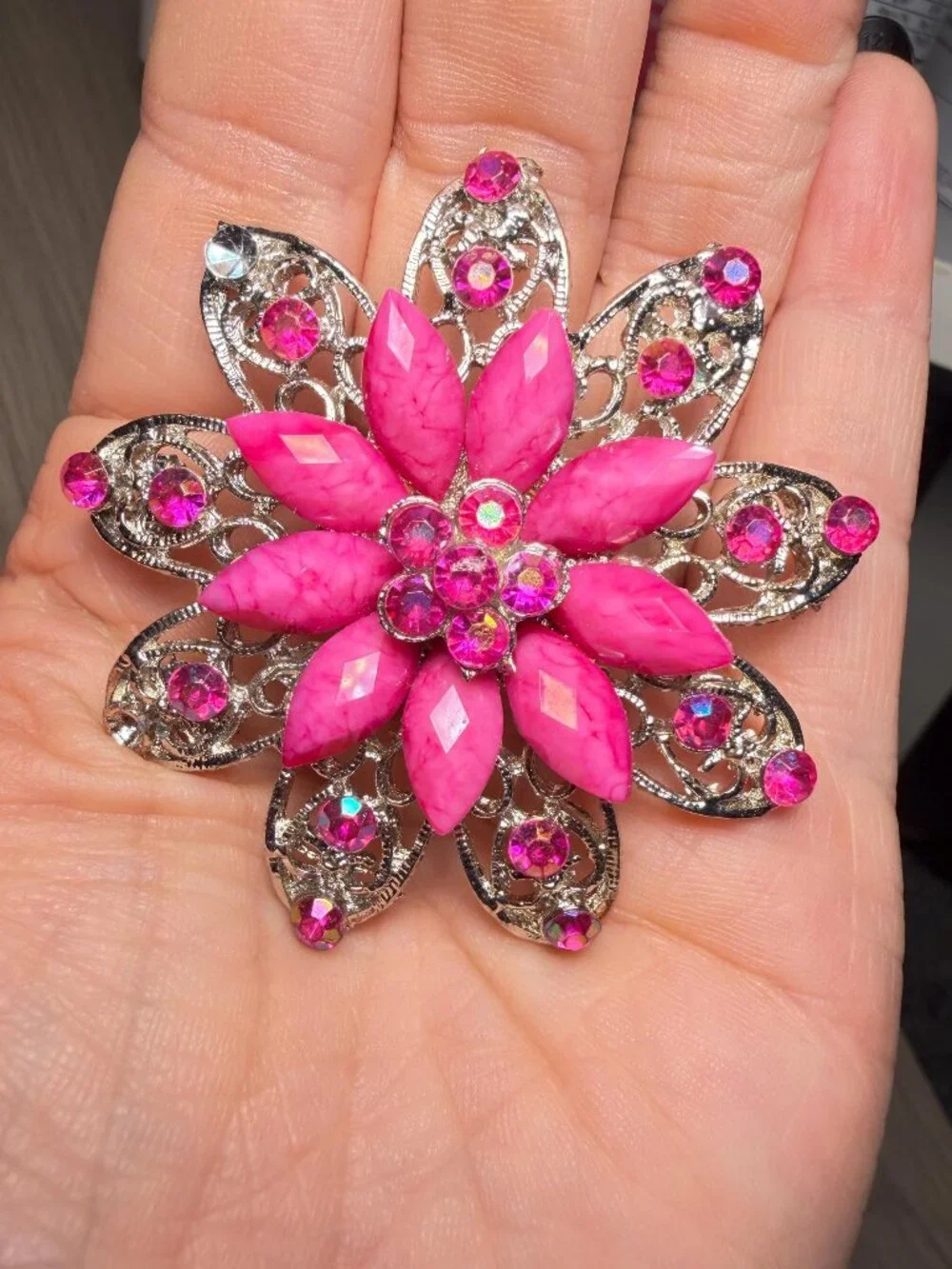 Vintage Rhinestone Flower Brooch Repair Lot Set of 3 Upcycle Craft Jewelry
